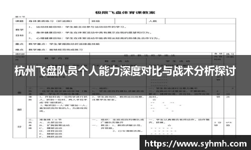 杭州飞盘队员个人能力深度对比与战术分析探讨