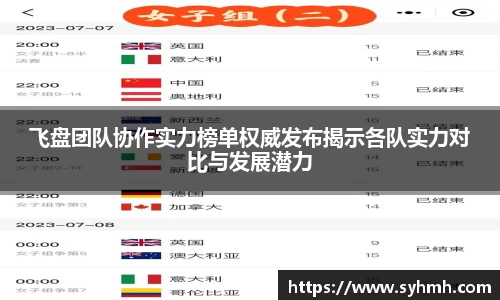 飞盘团队协作实力榜单权威发布揭示各队实力对比与发展潜力